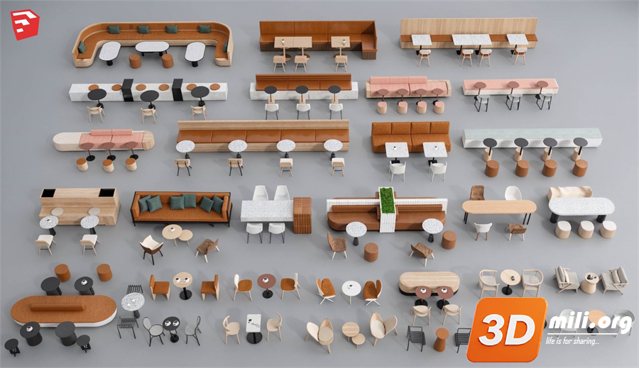 Cafe Furniture Skp Files 